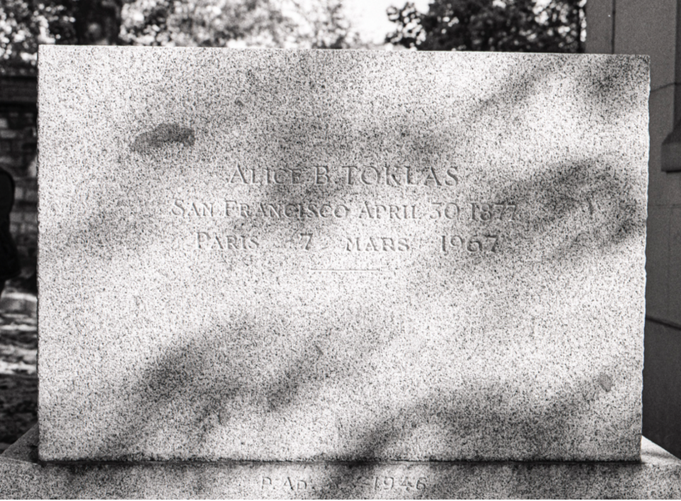 Grave of Alice B. Toklas (reverse of Gertrude Stein's stone) at Père Lachaise Cemetery