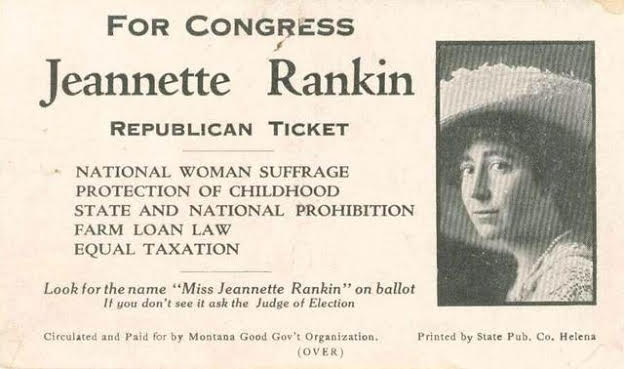For Congress, Jeannette Rankin, Republican Ticket