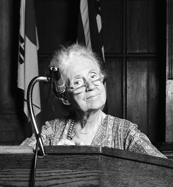 Maggie Kuhn, speaking on May 31, 1978