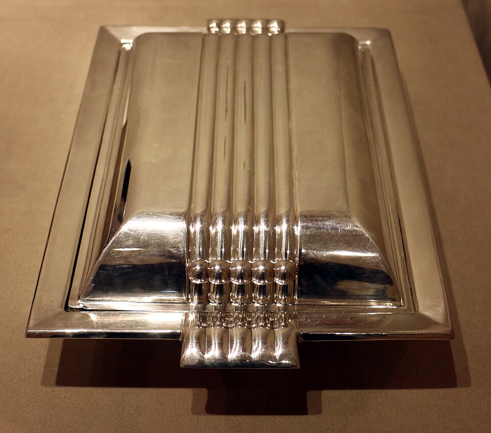 Belle kogan per reed & barton, doppio vassoio per contorni, silverplate, 1936