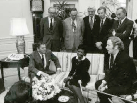 Mildred Jefferson meeting with Ronald Reagan