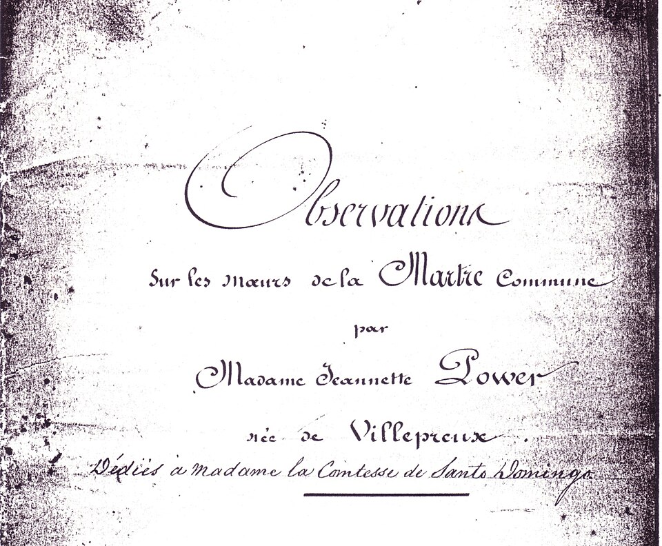 Manuscrit Jeanne Power