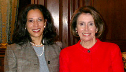Congresswoman Pelosi meets San Francisco's District Attorney, Kamala Harris; March 30, 2004 (cropped)