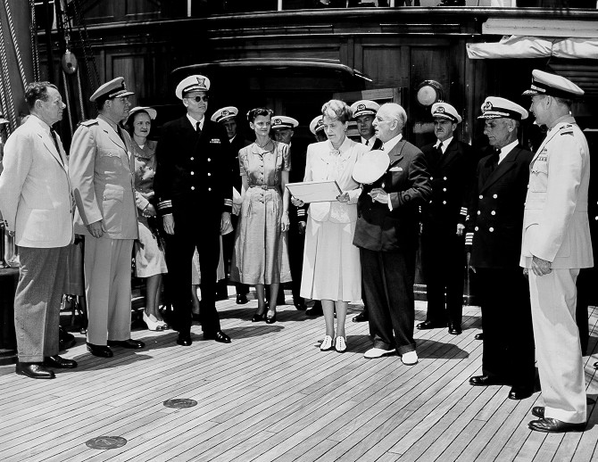 Carlton Skinner aboard the Sea Cloud